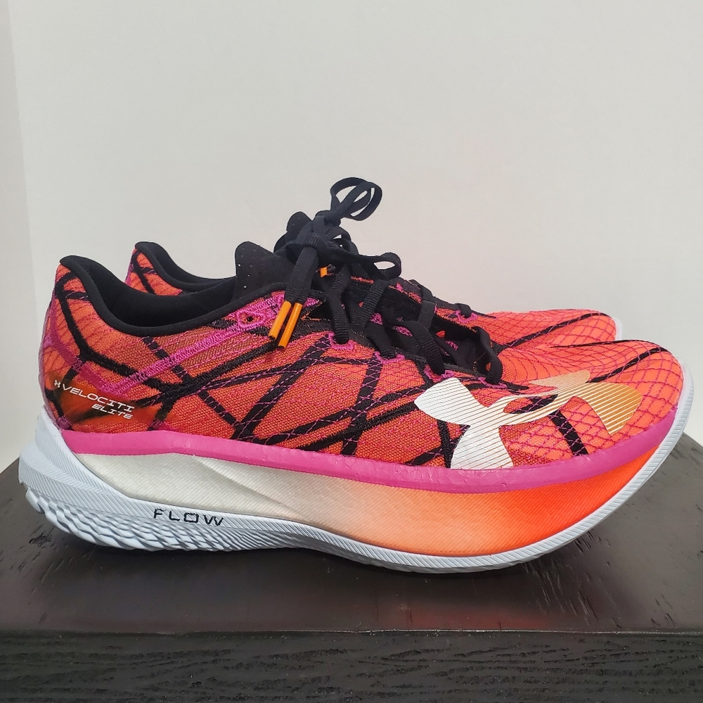 Under Armour Mens 9.5 / Womens 11 Velociti Elite 2 Running Shoes Pink-Orange-Red